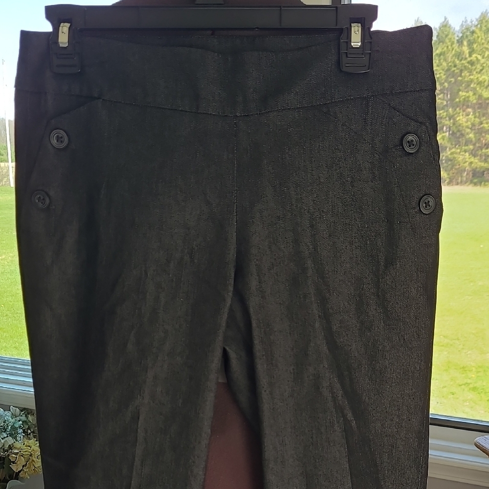 Stylish Black Button-Accent Pants